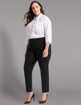 PLUS Wool Blend Tapered Leg Trousers